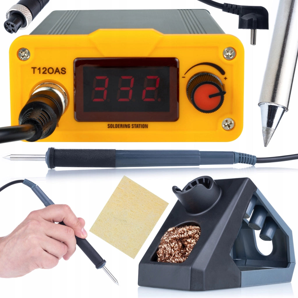 Stazione Saldante T12 Rosfix Orange Akbash T12OAS Electric PRO + Hot-Air Rosfix 858D Set 3 Ugelli – 75W, 200-450°C, 700W