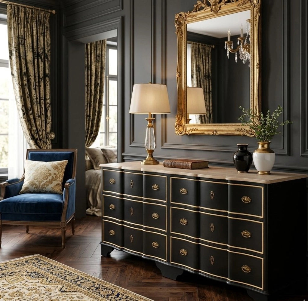 Credenza in legno 193x50x80h cm nera