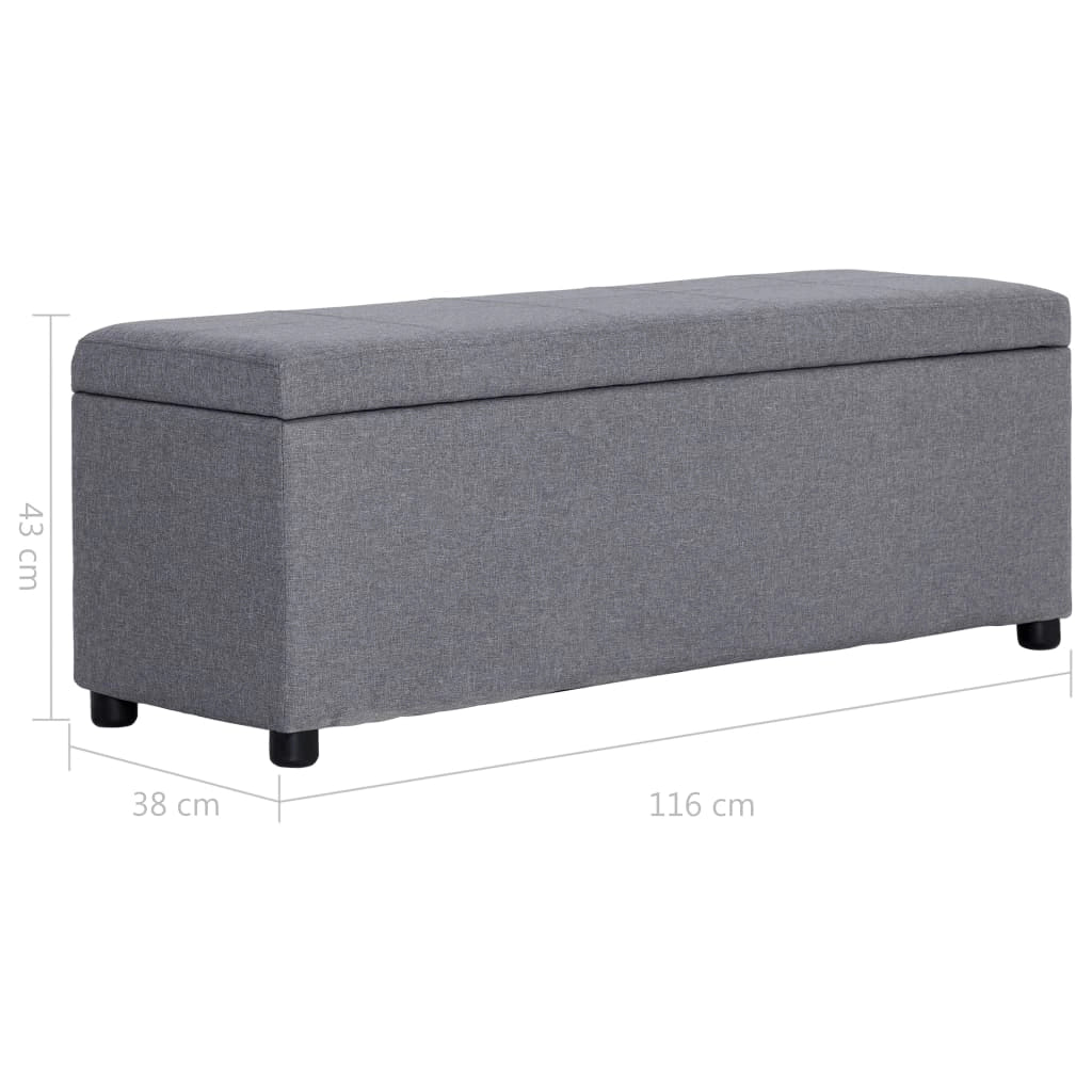 Panca con vano contenitore 116 cm poliestere grigio chiaro 02_0010878