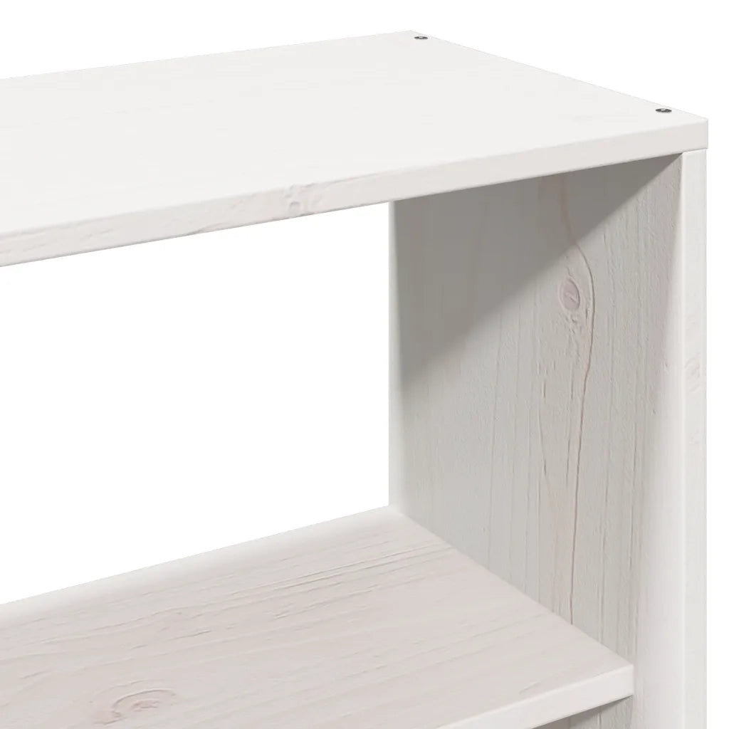 Testiera con Ripiani Bianca 160 cm in Legno Massello di Pino 855655