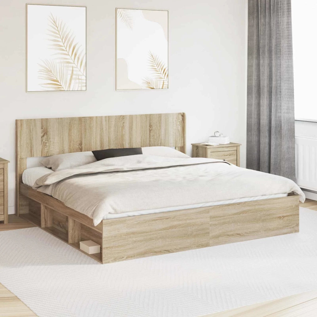 Letto da camera | Struttura del letto con stoccaggio e testata 3 pcs