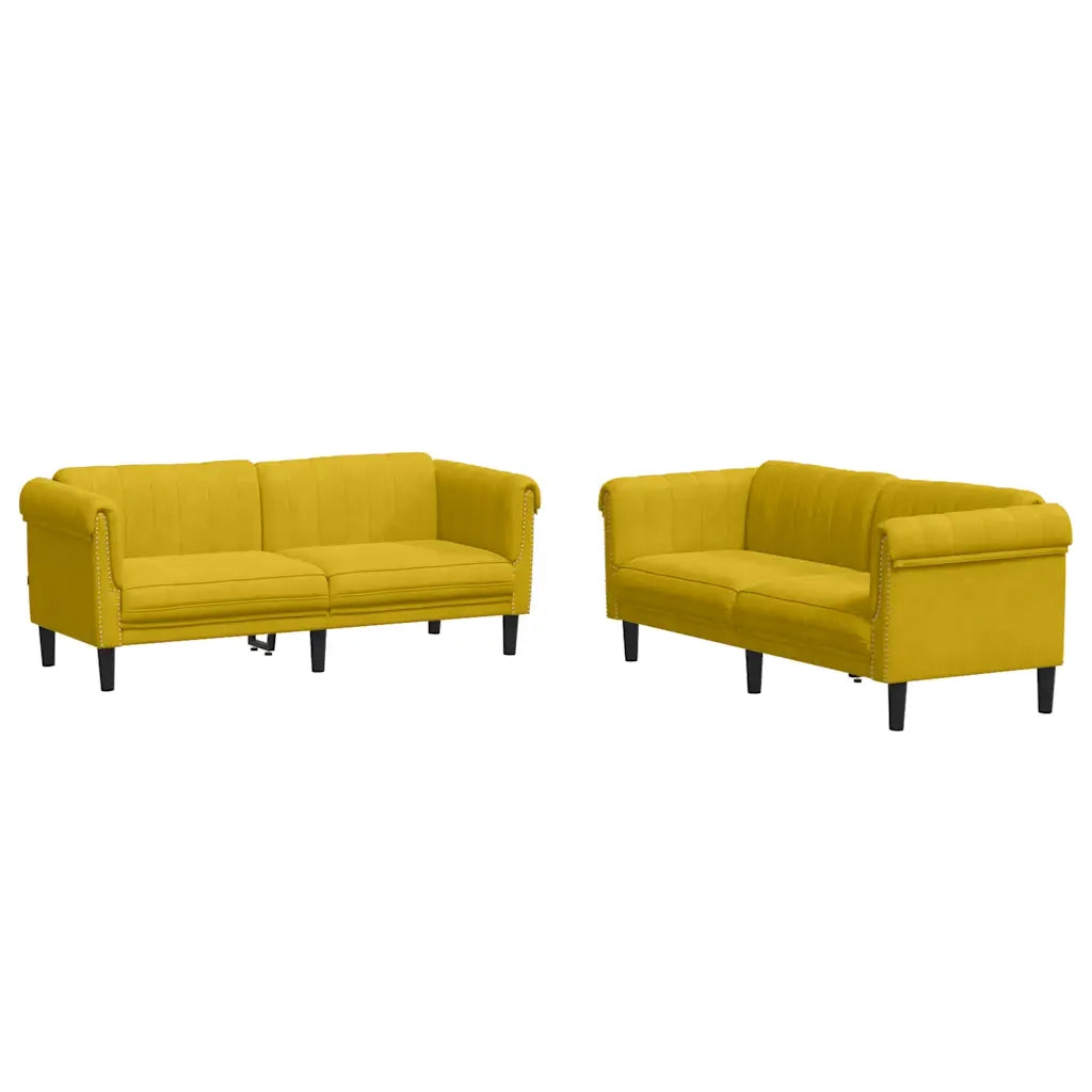 Set di Divani 2 pz Giallo in Velluto 3209225