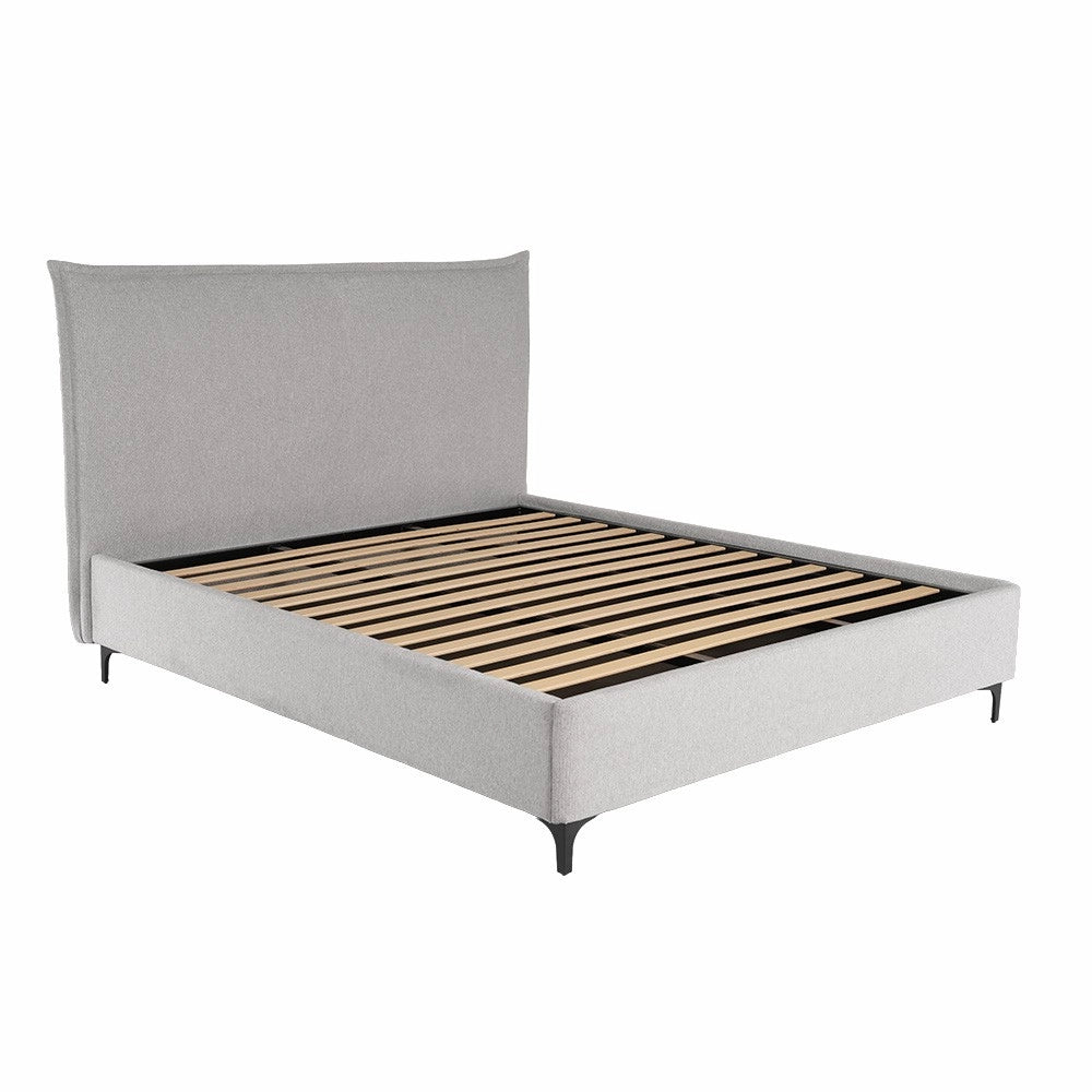 Letto matrimoniale Line contenitore in tessuto Aragon 80 light grey