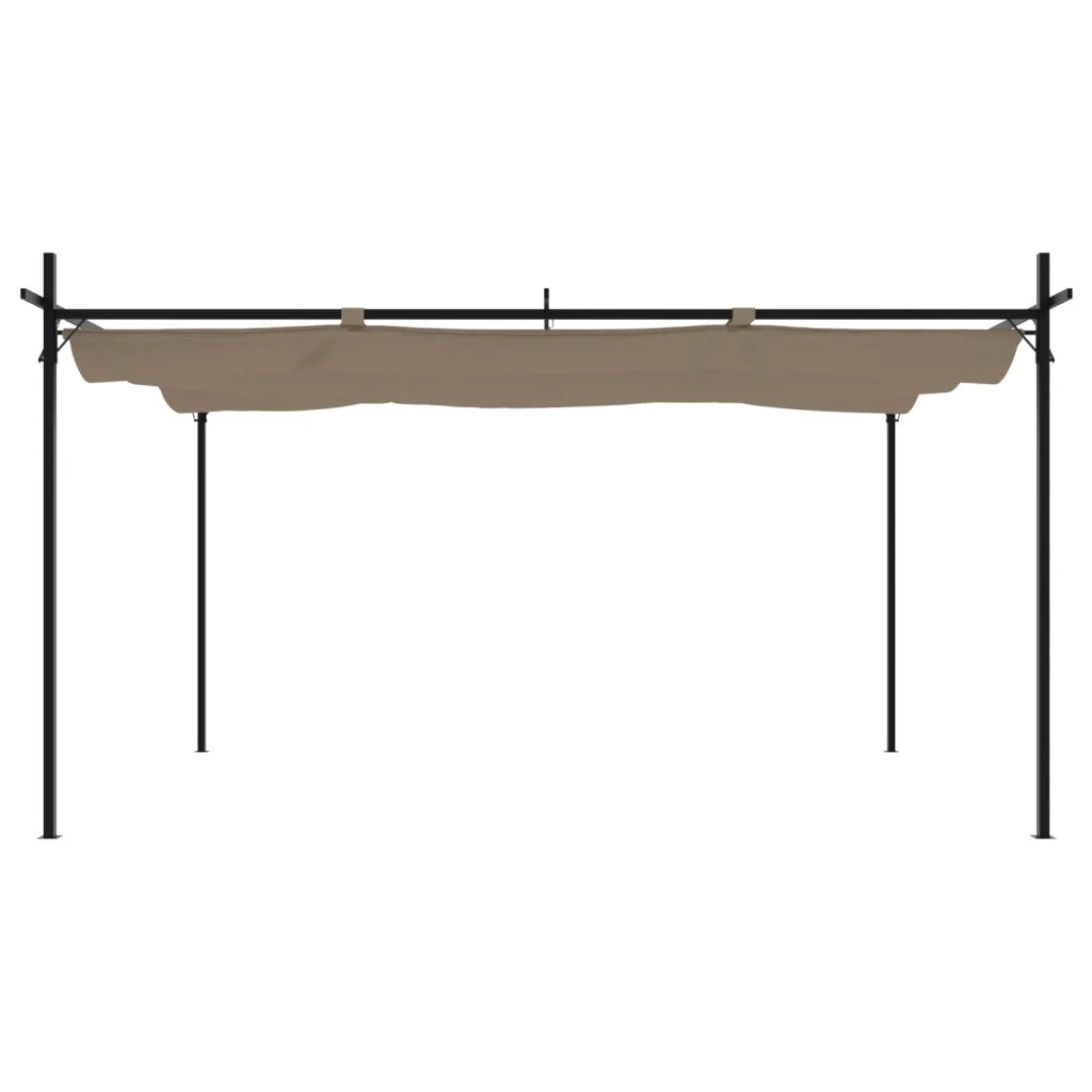 Pergola con Tetto Retrattile Tortora 395x292x230 cm CFW5802528