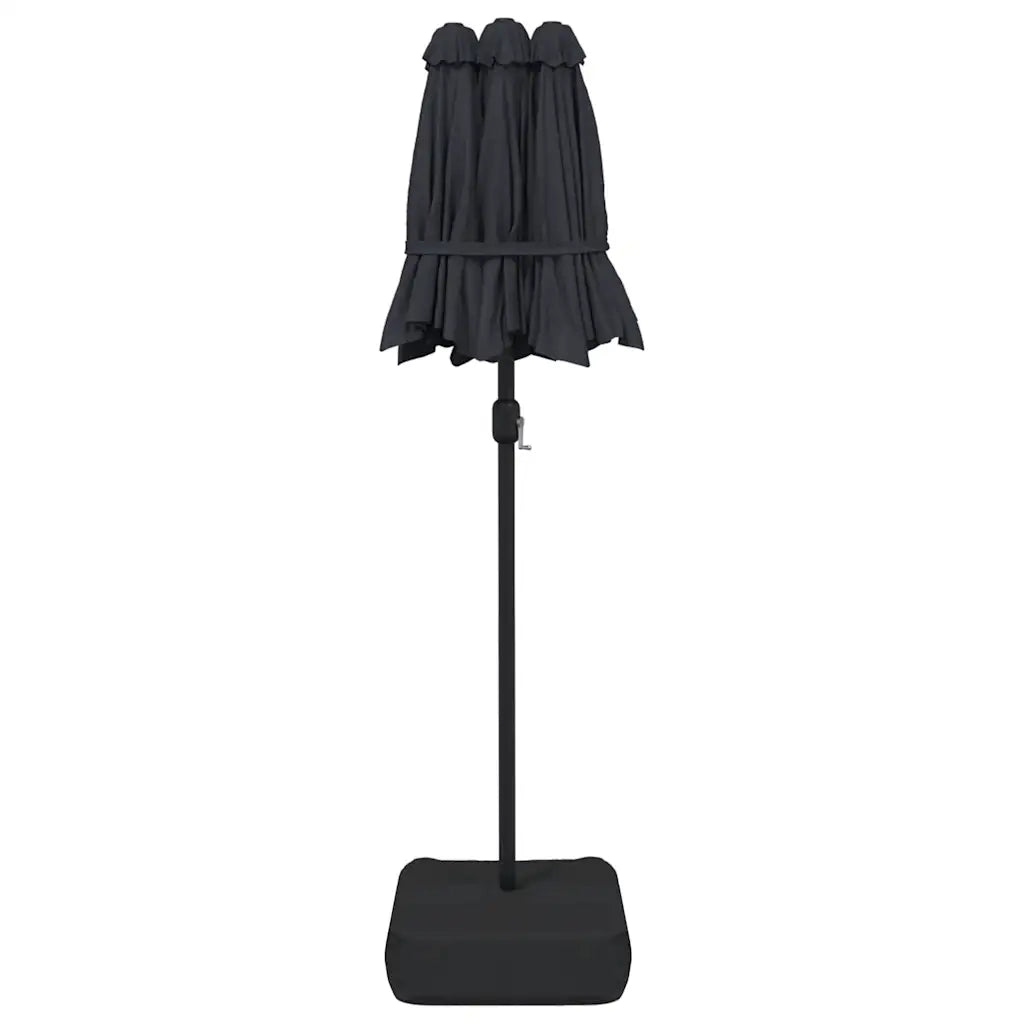 Ombrellone a Doppia Testa Nero 316x145 cm 362967