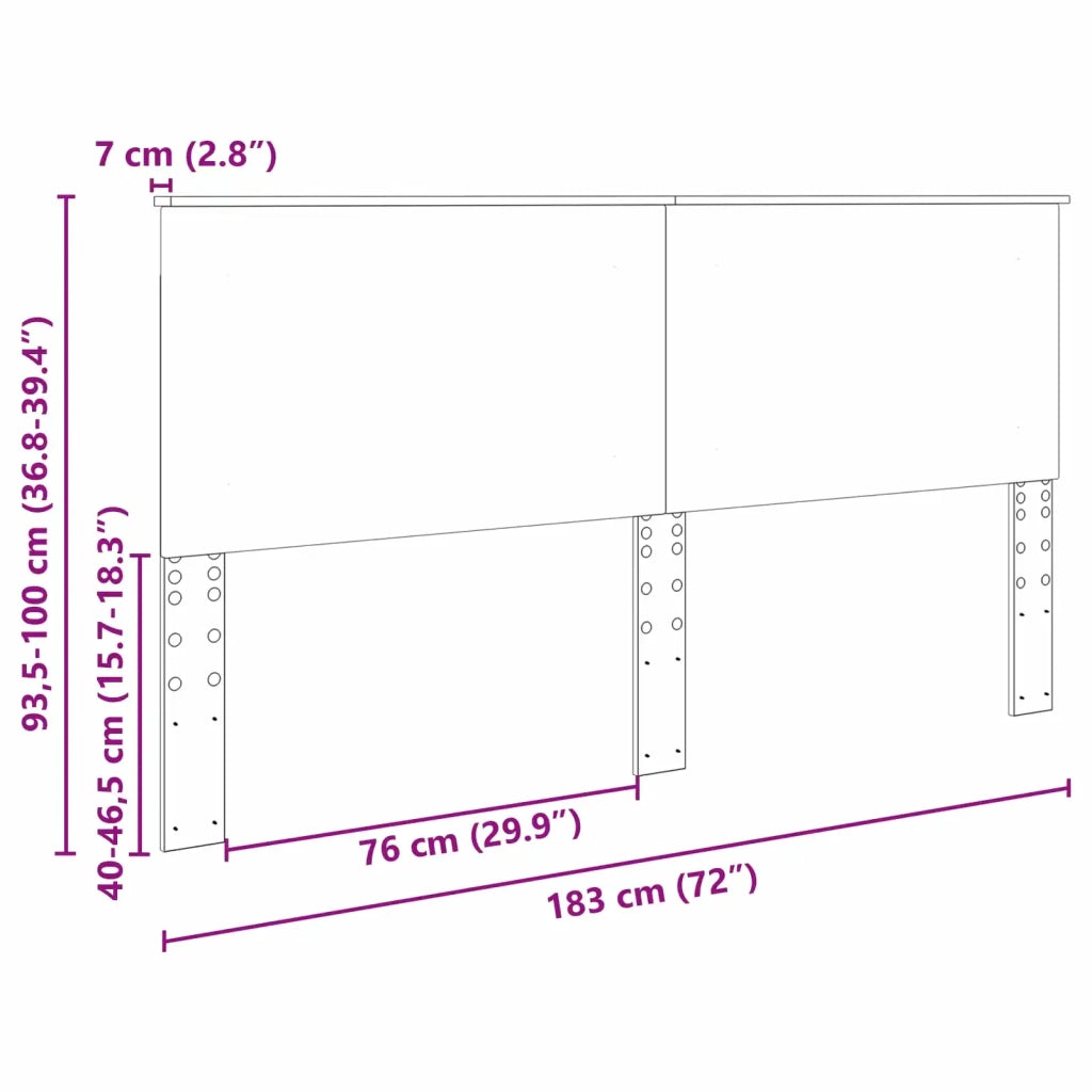 Testiera | Testata Quercia marrone 100 cm Legno ingegnerizzato