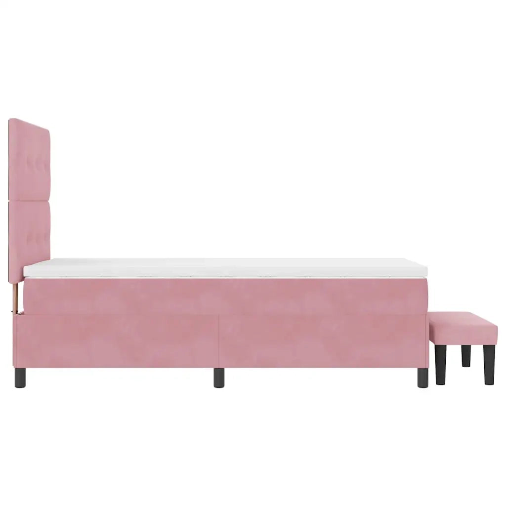 Letto a molle con testiera Rosa 200 x 100 cm Velluto 3344497
