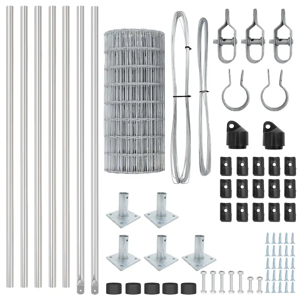 Recinzione da Giardino | Recinzione con Posto Argento 0,6 x 10 m Acciaio