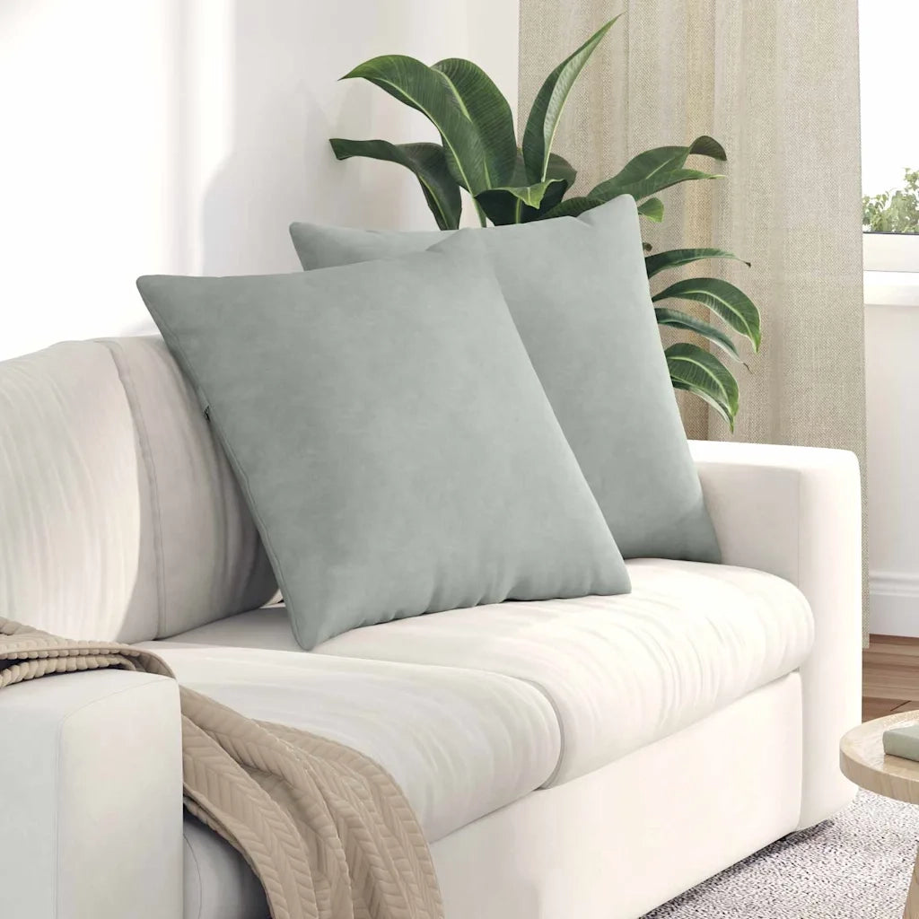 Cuscini da Divano 2 pz | Cuscini per sedie Grigio chiaro 80 x 80 cm