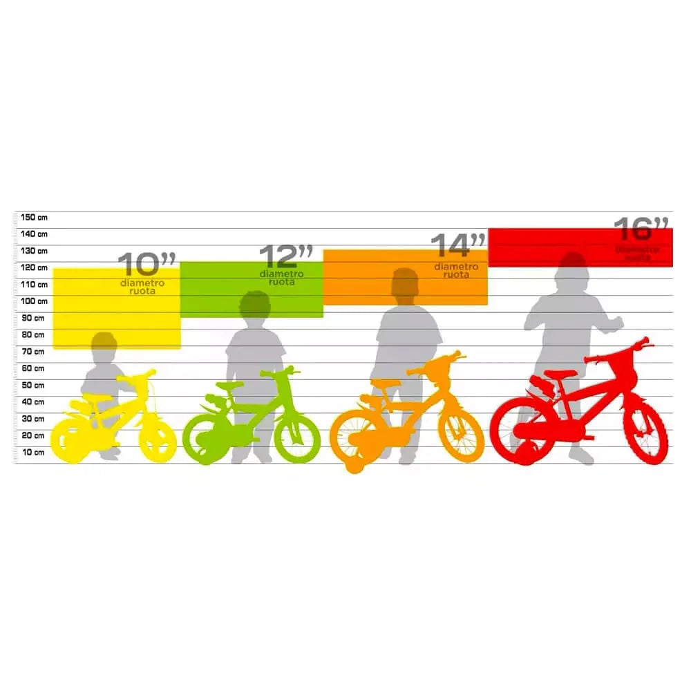 Bicicletta per Bambini 12" Disney Mickey Mouse Freno Caliper e Stabilizzatori in Acciaio Hi-Ten Rosso