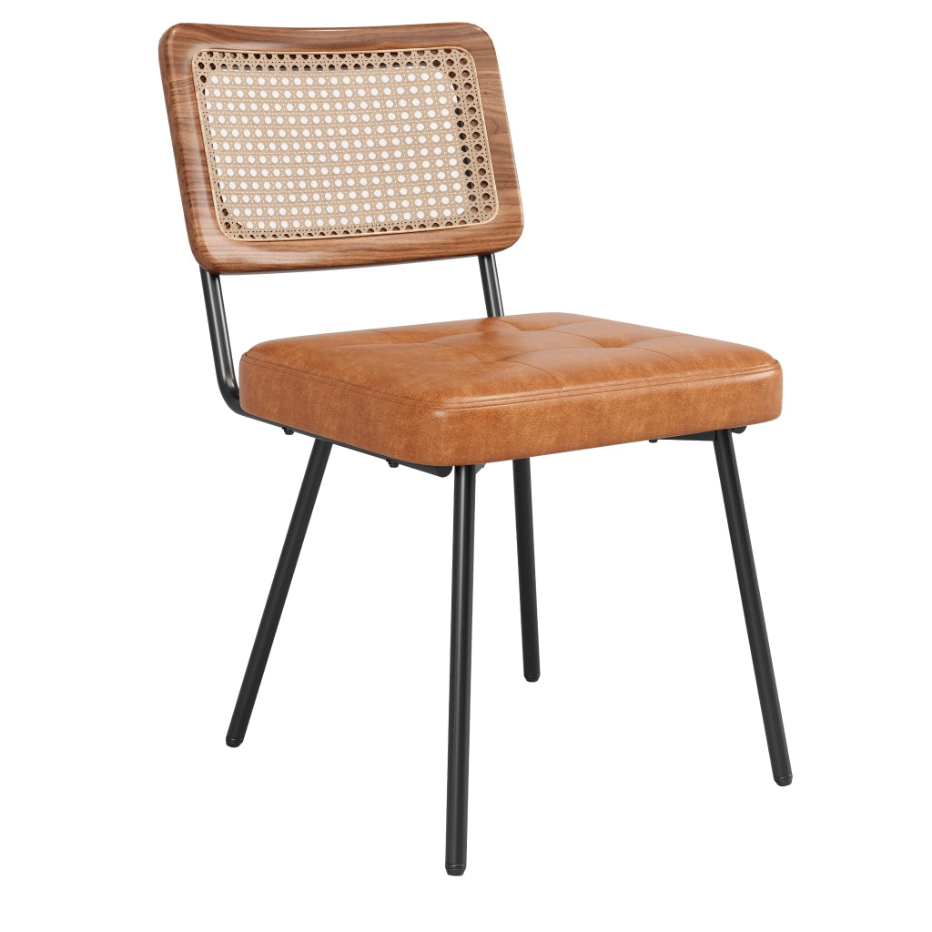 Sedia da pranzo in similpelle (2 pezzi) Poltrona lounge in rattan Sedia da toeletta Sedia ergonomica Sedia di lusso leggera Sedia retr¨°
