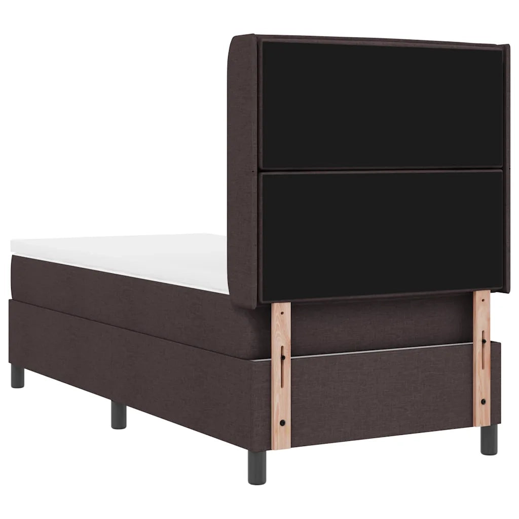 Letto a molle con materasso Marrone Scuro 190 x 90 cm Tessuto 3341556