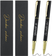 Stilo di fortuna - Penna stilografica - Regalo per colleghi - Ringraziamento - Regalo di addio - Design nero/oro - Stile professionale