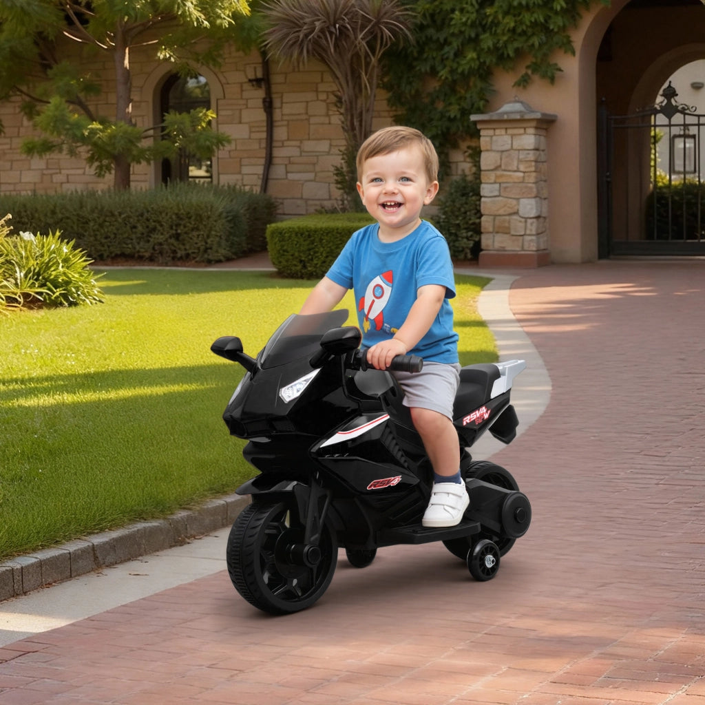 Moto Elettrica Bambini 6V ¨C Xylo ¨C Nero con Luci e Suoni 75x36x49cm
