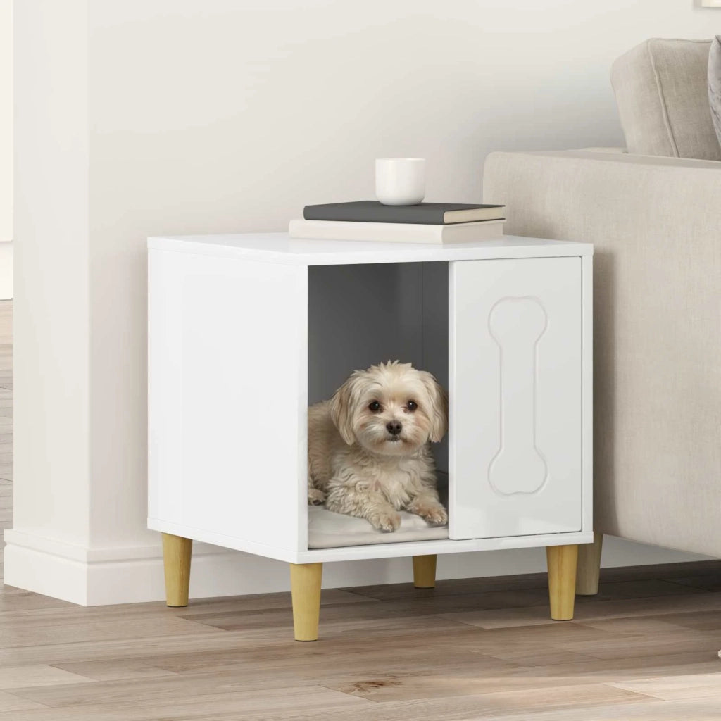 Cuccia per cani Bianco Lucido 44 x 42 x 49 cm Legno multistrato CFW6749665