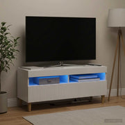 Mobile TV LED Bianco Lucido Legno ingegnerizzato 896769