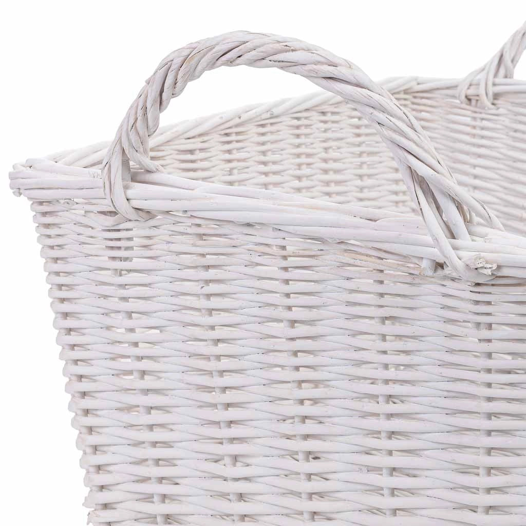 Cestino in vimini bianco 52x40x37h cm