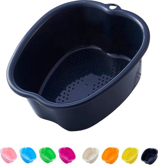 Compartimento grande per doccia, stabile e resistente, vasca da bagno per doccia, spa e trattamenti di bellezza, pedicure con massaggio, pelle e unghie, rilassamento e depurazione (vasca da bagno nera)