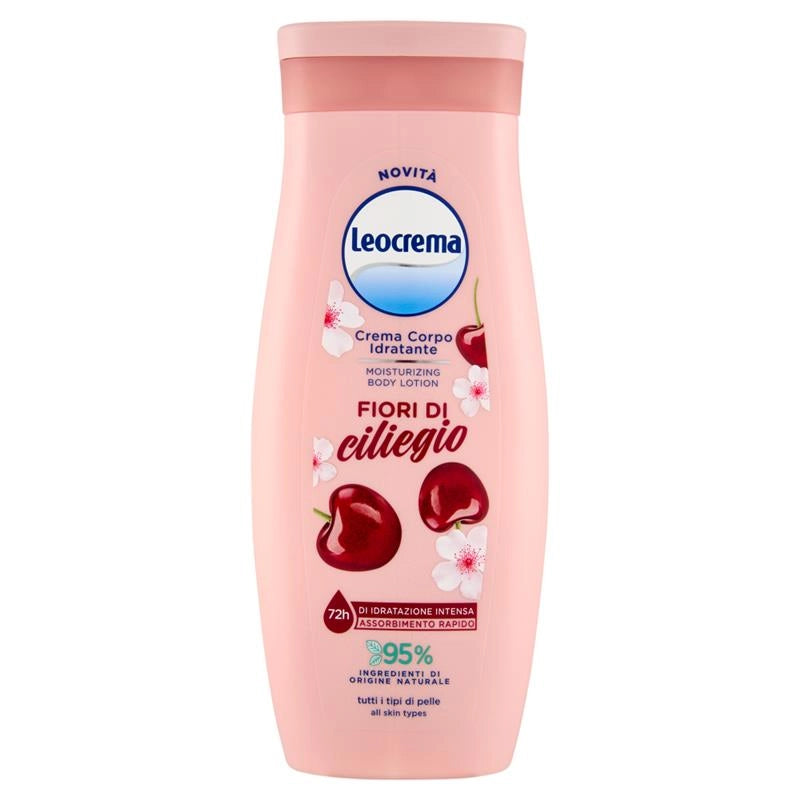 LEOCREMA CREMA CORPO IDRATANTE FLUIDA IDRATAZIONE INTENSA FIORI DI CILIEGIO, ASSORBIMENTO RAPIDO 250ML