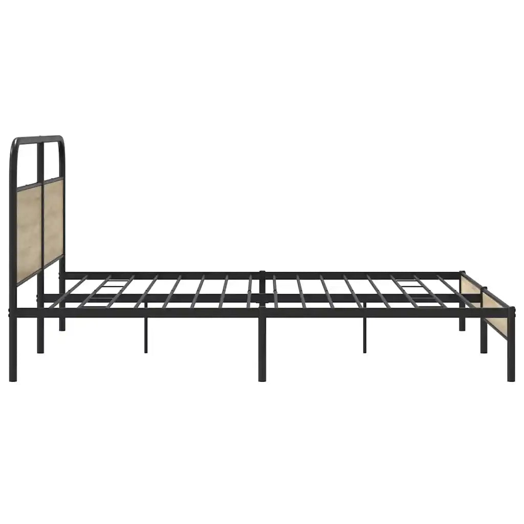 Giroletto senza Materasso in Metallo-Struttura Letto Rovere Fumo 200x200 cm 127336