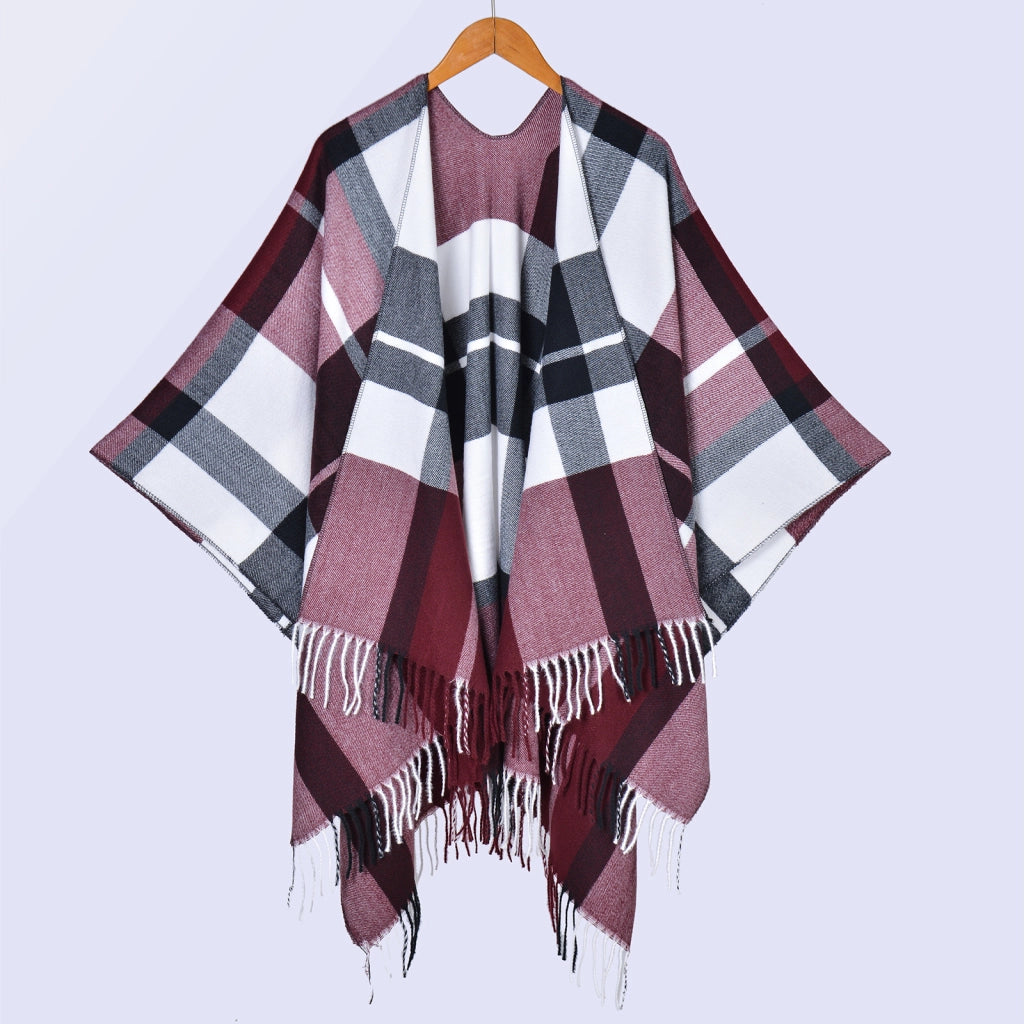 Sciarpa scozzese con frange, classica sciarpa unisex divisa