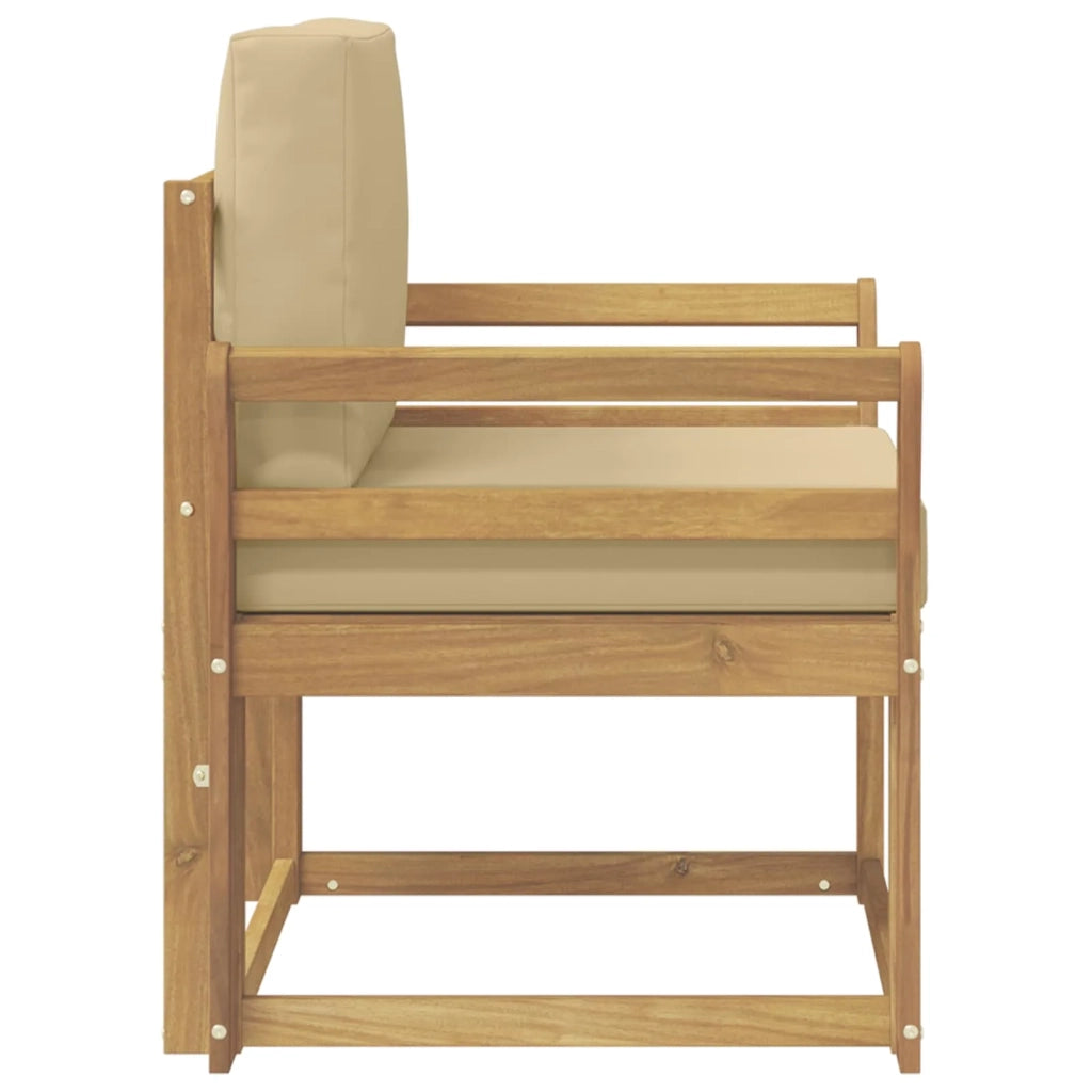 2 Pezzo Set di divani da esterno Poliestere Bianco e Beige 3438977