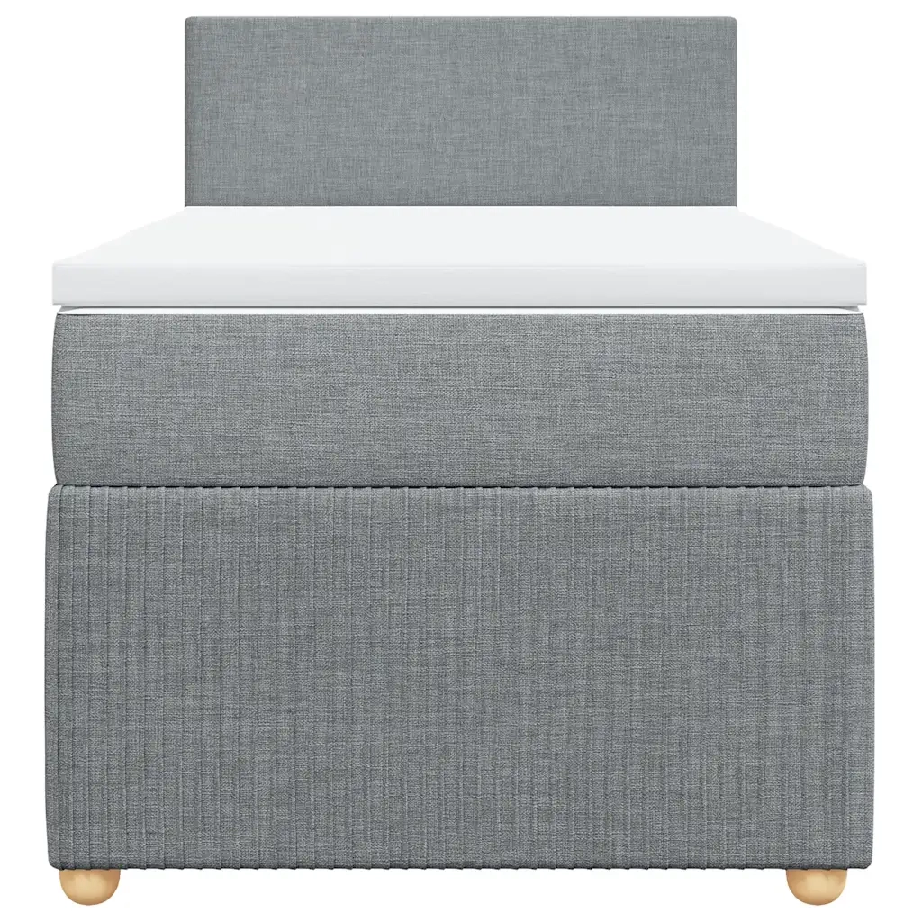 Letto singolo | Letto per adulti | Giroletto a Molle con Materasso Grigio Chiaro 80x200 cm Tessuto