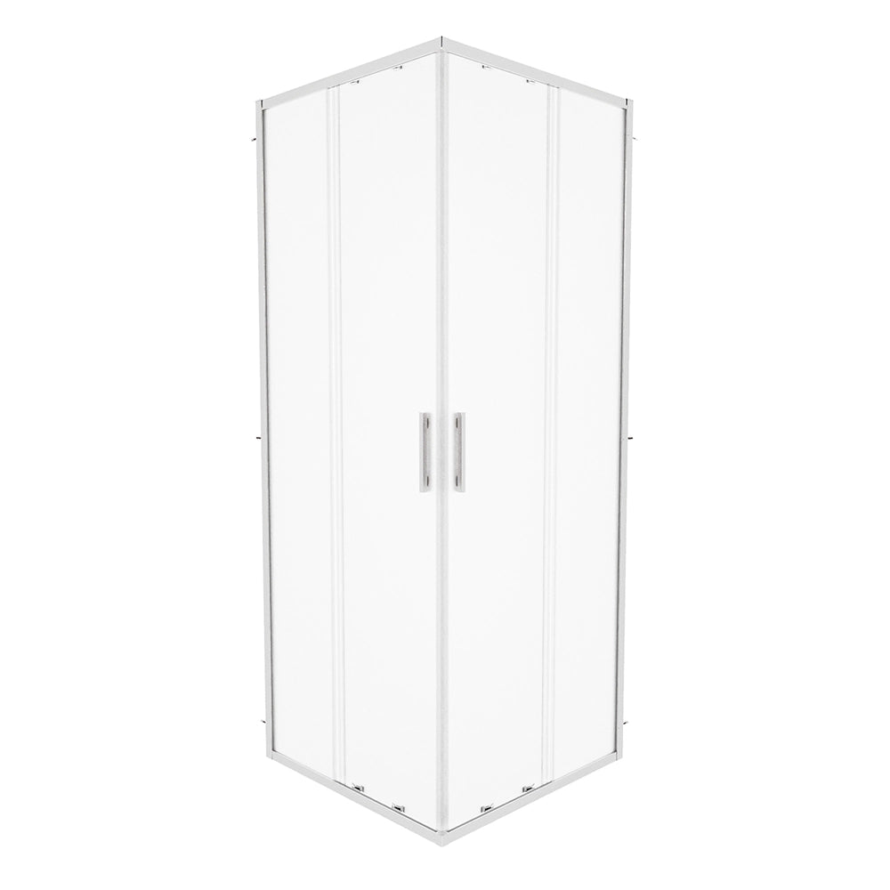 Box doccia angolare 80x80cm con profili cromati slim vetro 6mm opaco h190 | Portofino