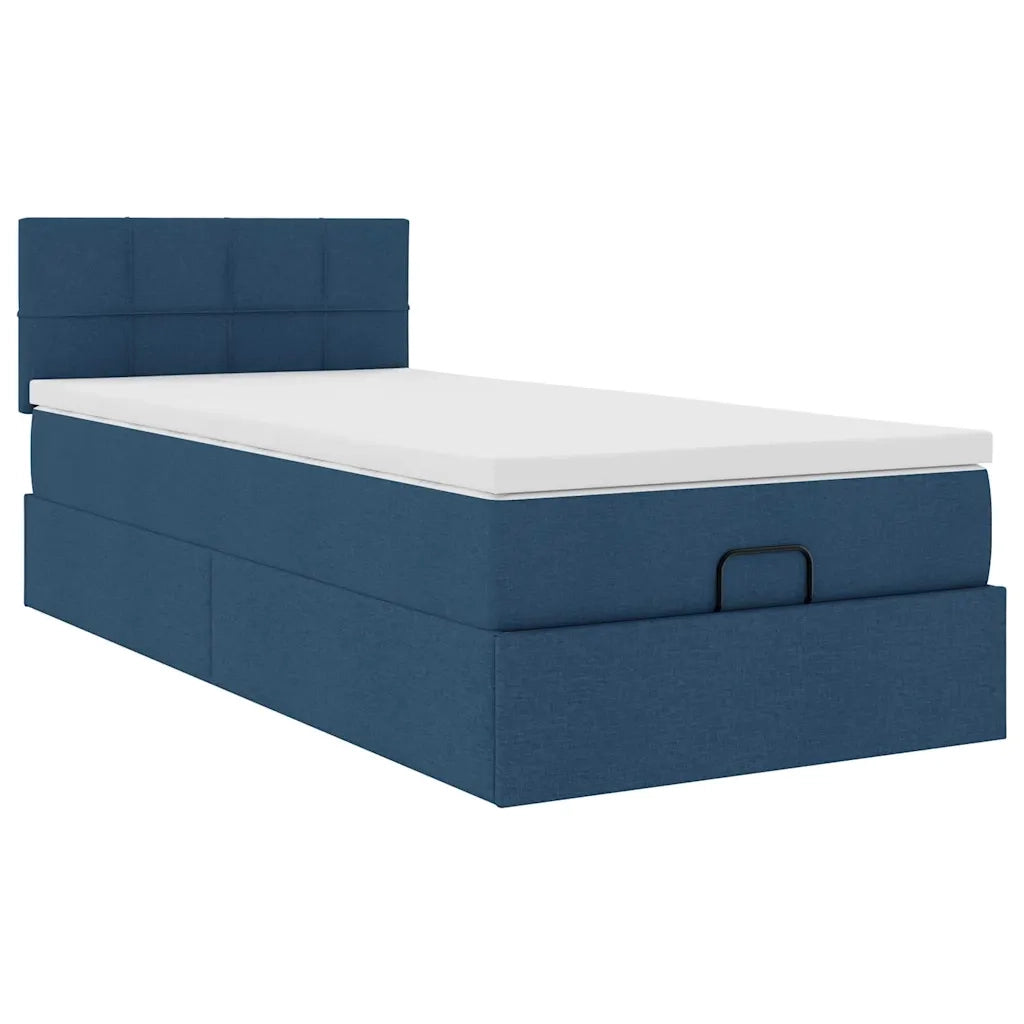 Pouf Letto con Materasso Blu 100x200 cm in Tessuto 3311441