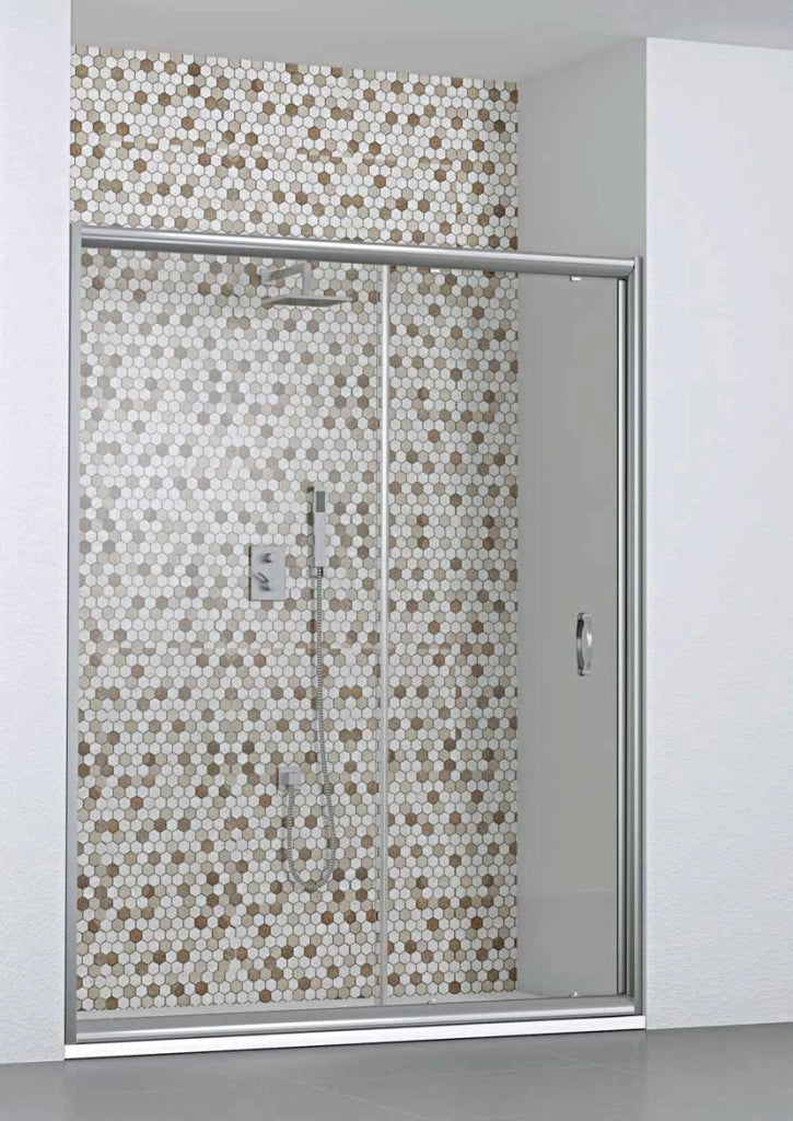 Porta Doccia Scorrevole Cristallo 6mm Trasparente h190 cm Melada Trasparente 6mm,126/130 cm