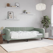 Letto da Giorno Grigio Chiaro 100x190 cm in Velluto 354104