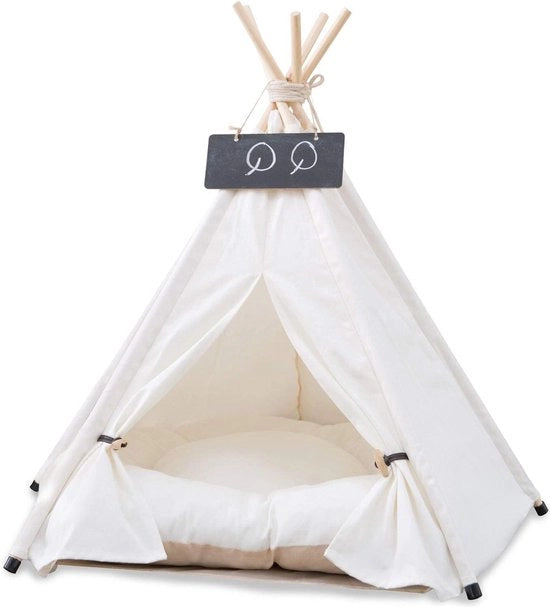 Tenda per animali - Rimovibile e lavabile - Letto per cani e gatti - Con materasso - D:60X60X70CM - Bianco