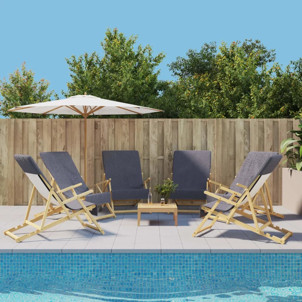Asciugamani da Spiaggia 6 pz Antracite 60x135 cm Tessuto 400 GSM CFW2035349