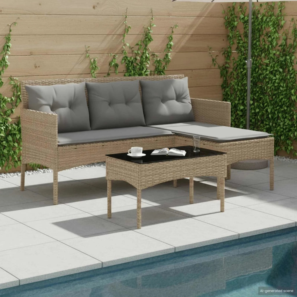 Set Divano da Giardino con cuscino 2 pcs polyrattan 4103806