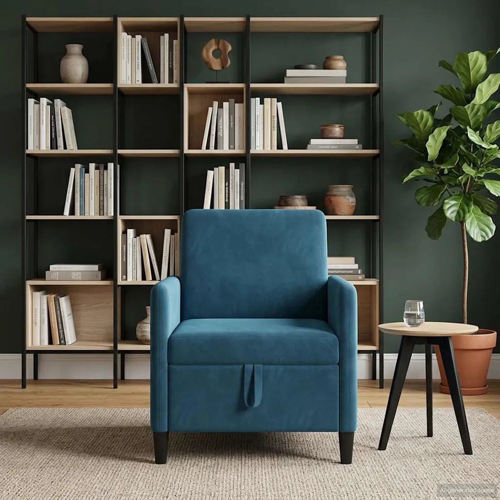 Divano con Storage Blu 72 x 78 x 87 cm Poliestere 42036886