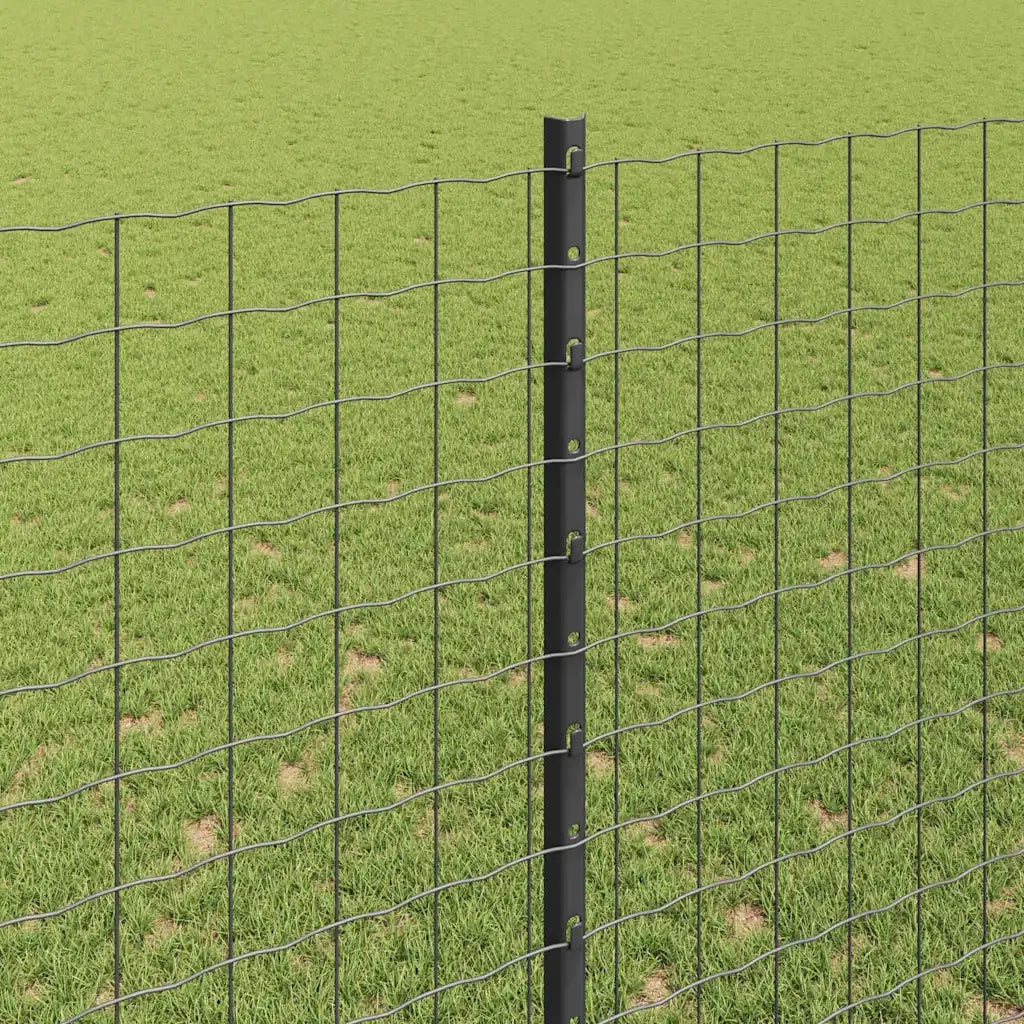 Palo della recinzione 5 pcs Grigio 150 cm Acciaio 42006286