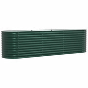 Fioriere | Cassetta per fiori | Letto Rialzato Verde 320 x 80 x 81 cm Acciaio