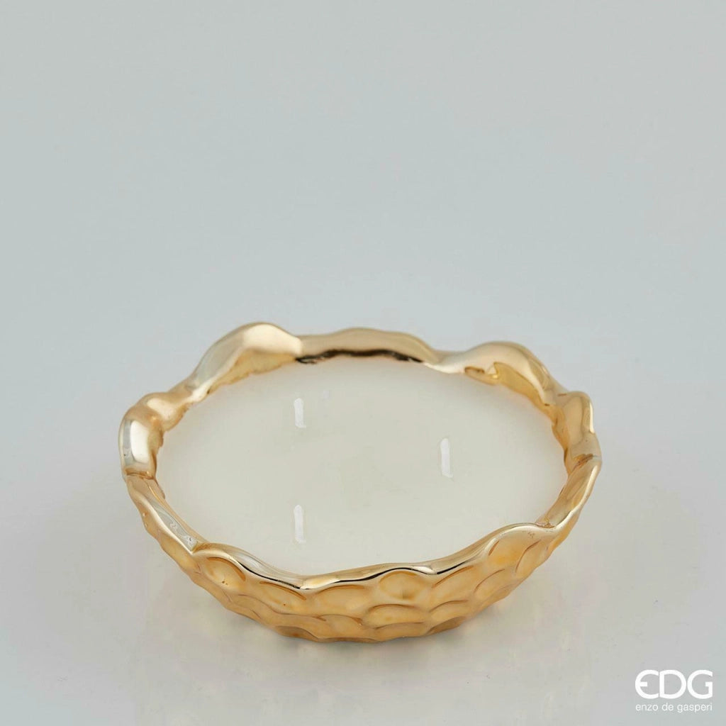 Candele Profumate in Ciotola Oro Dorata Vasetto Natalizio Regalo Natale EDG Dimensioni: Piccolo