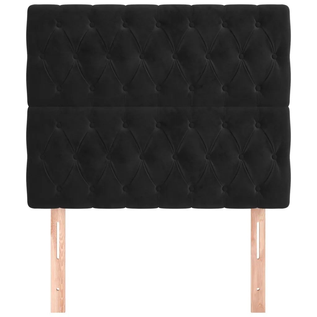 Testiera | Testata Nera 100x7x118/128 cm Velluto