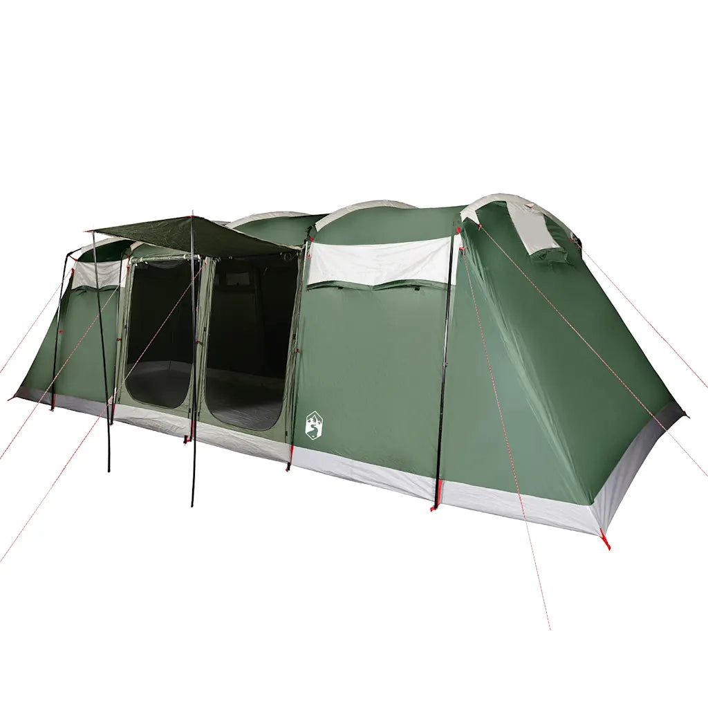 Tenda Familiare a Tunnel per 8 Persone-Tenda da campeggio Verde Impermeabile 408041