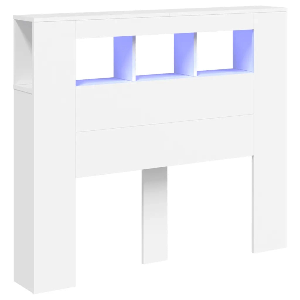 Testiera | Testata LED Bianca 120x18,5x103,5 cm Legno Multistrato