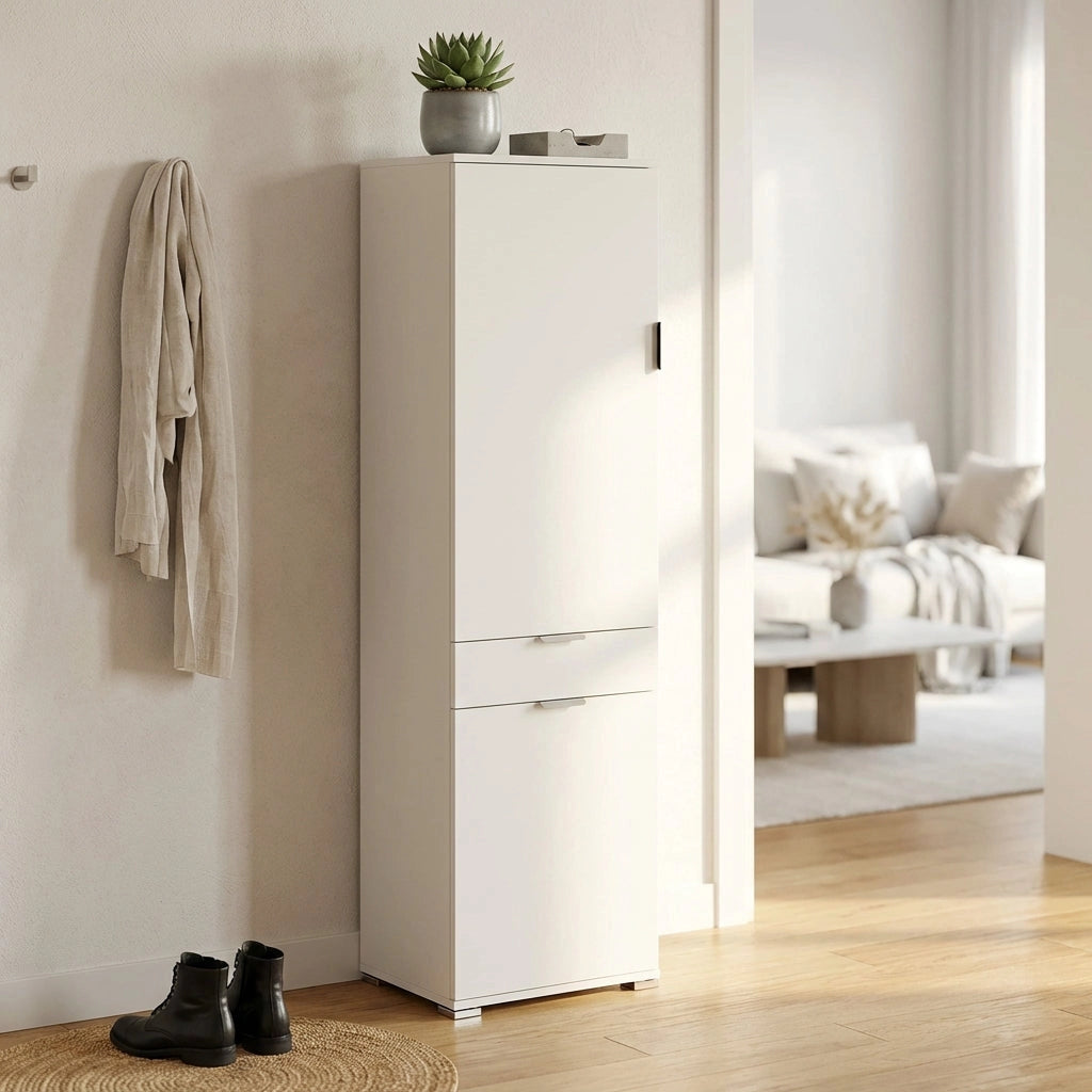 Armadio con 2 ante e un cassetto in Legno Composito cm 45x38x174 - GREIG