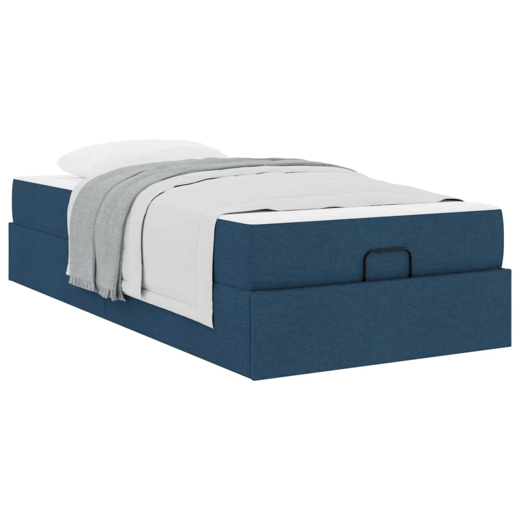 Letto singolo | Letto per adulti | Struttura letto con materasso 2 pcs Blu Tessuto