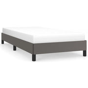 Letto singolo | Letto per adulti | Giroletto Grigio 90x200 cm in Similpelle