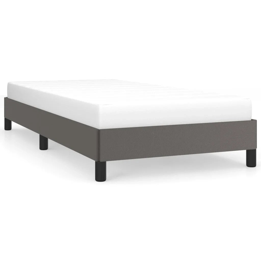 Letto singolo | Letto per adulti | Giroletto Grigio 90x200 cm in Similpelle