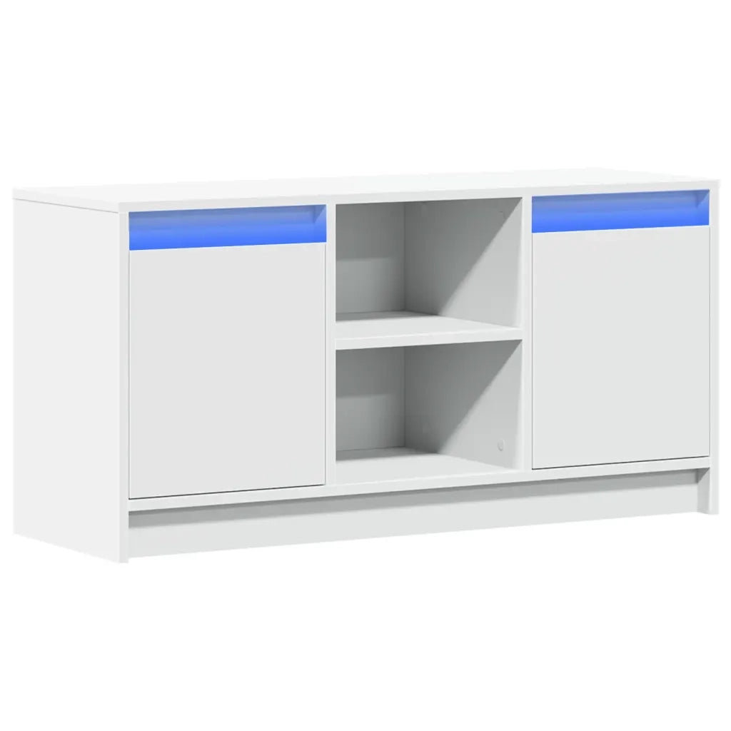 Mobile TV | Armadietto TV | Mobile Porta TV con LED Bianco 100x34x50 cm in Truciolato