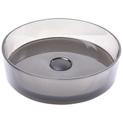 Lavandino da appoggio Nero Superficie solida 360 mm Lavandino da bagno rotondo semitrasparente