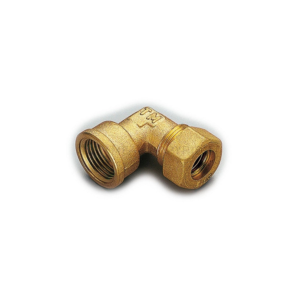 Raccordo 1/2''x14mm curvo femmina a compressione con tenuta o-ring