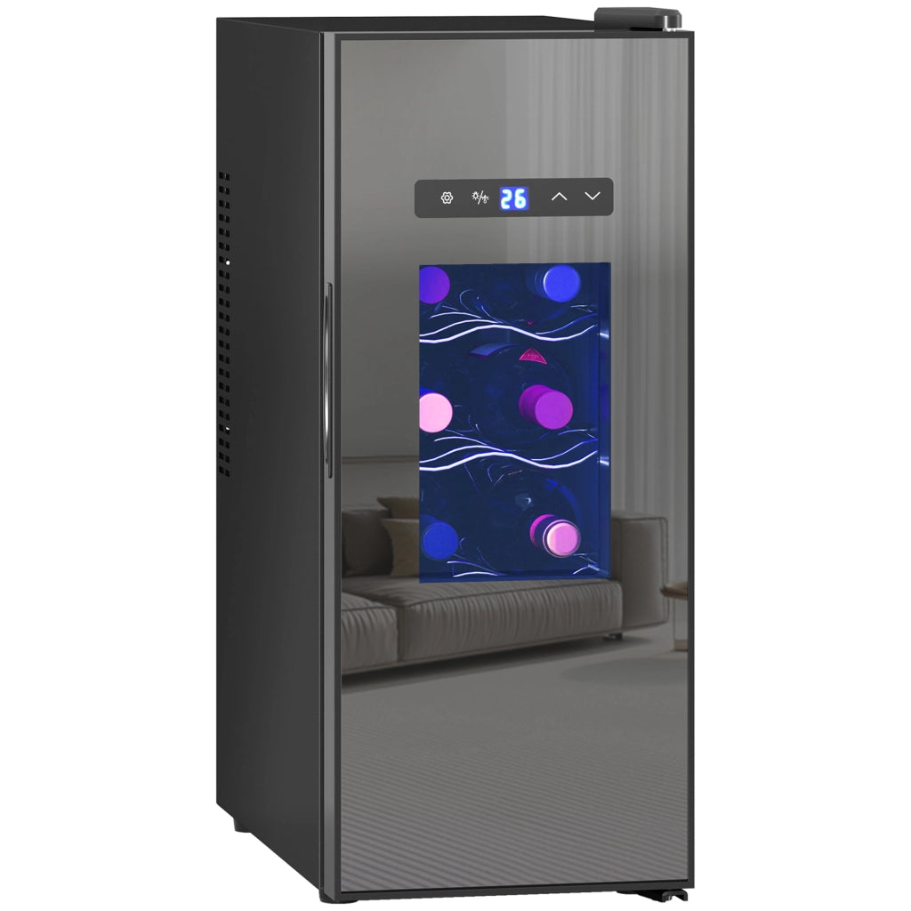 Cantinetta da 12 bottiglie ¨C Minimal ¨C nero, vetro, 30L