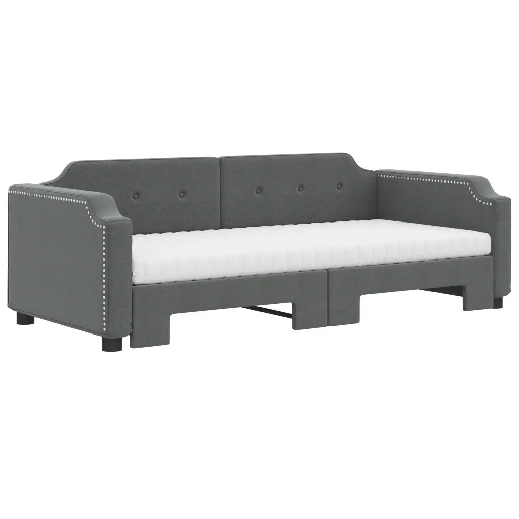 Divano Letto Estraibile Materassi Grigio Scuro 80x200cm Tessuto 3197648